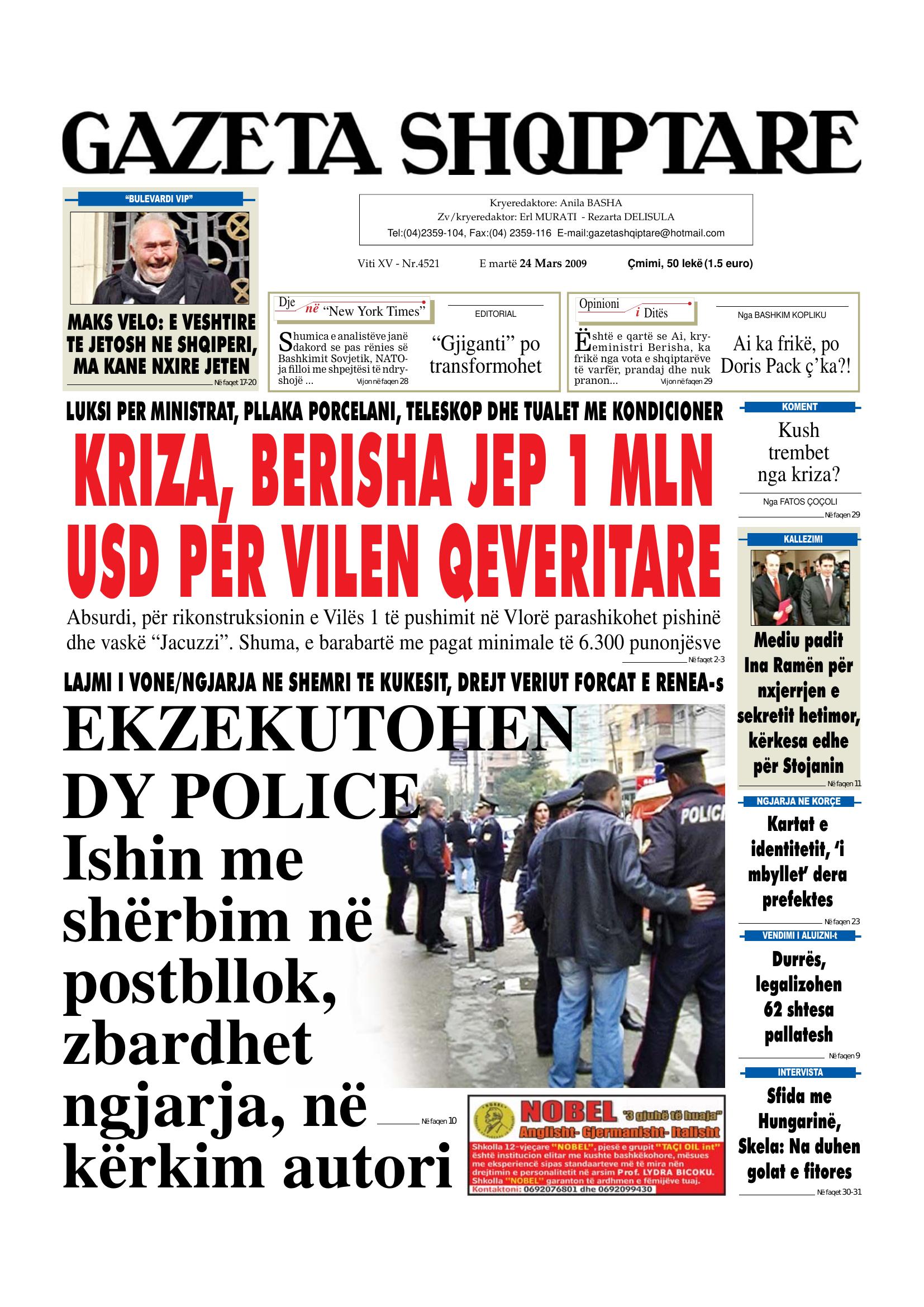 Gazeta Shqiptare 2009-03-24